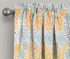 Blooming Flower Room-Darkening Rod Pocket Curtain Panel Pair -Home Decor Store 810468363 2