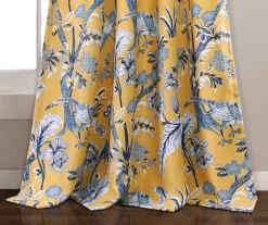Dolores Yellow & Blue Floral Room-Darkening Rod Pocket Curtain Panel Pair, (108") -Home Decor Store 810468369 3