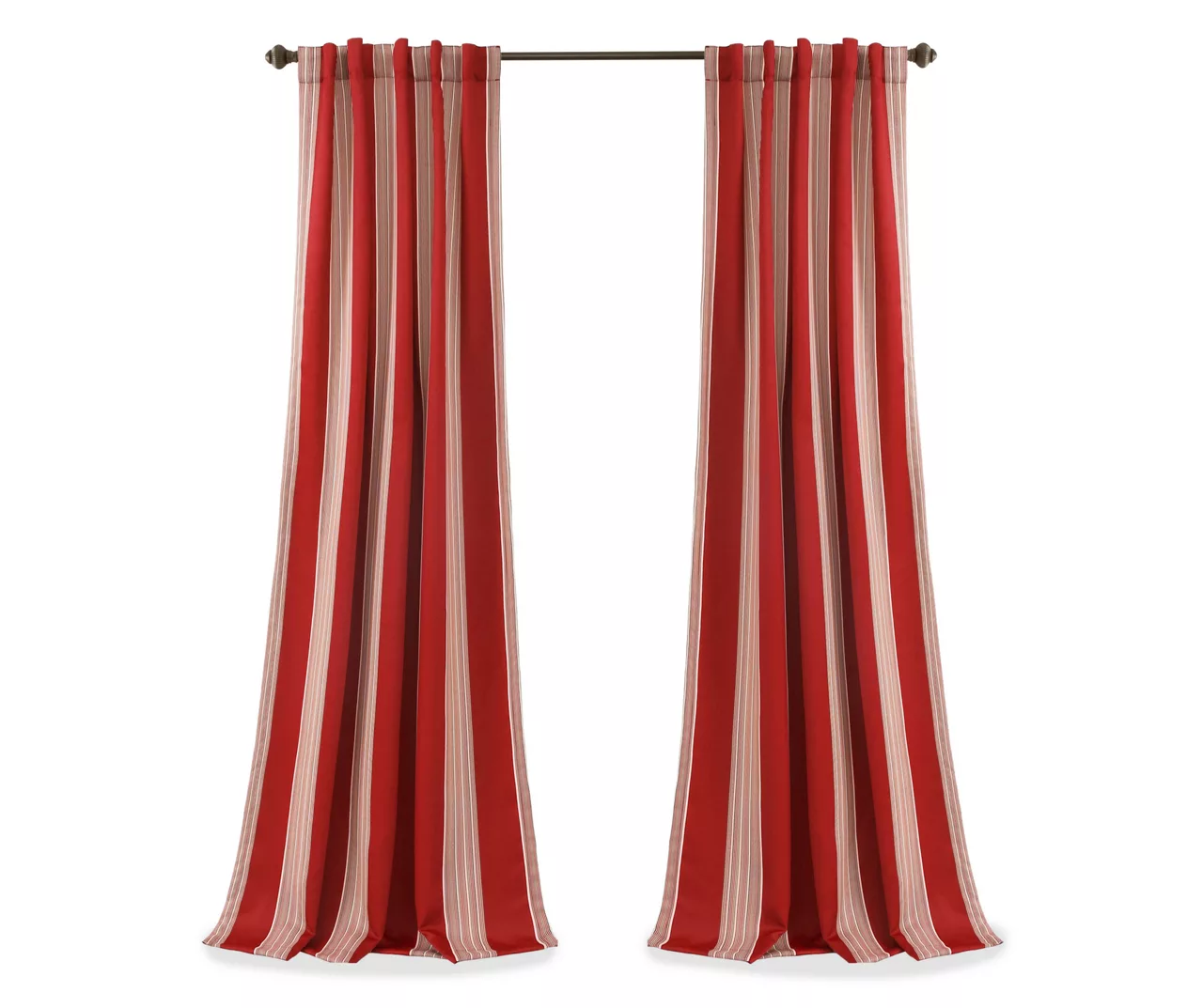 Julia Stripe Red Room-Darkening Back Tab Curtain Panel Pair, (84") 8 Julia Stripe Red Room-Darkening Back Tab Curtain Panel Pair, (84") - Image 8