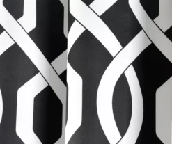 Edward Trellis Black Room-Darkening Grommet Curtain Panel Pair, (84") -Home Decor Store 810468411 3