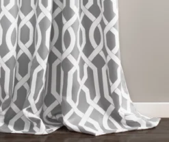 Edward Trellis Gray Room-Darkening Grommet Curtain Panel Pair, (108") -Home Decor Store 810468413 2