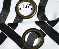 Edward Trellis White & Black Room-Darkening Grommet Curtain Panel Pair, (95") -Home Decor Store 810468419 5