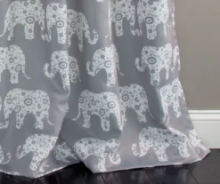 Elephant Parade Gray Room-Darkening Grommet Curtain Panel Pair, (84") -Home Decor Store 810468420 3