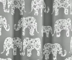 Elephant Parade Gray Room-Darkening Grommet Curtain Panel Pair, (84") -Home Decor Store 810468420 5