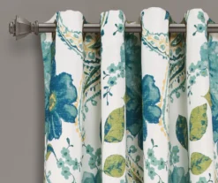 Floral Paisley Blue & Green Room-Darkening Grommet Curtain Panel Pair 24 Floral Paisley Blue & Green Room-Darkening Grommet Curtain Panel Pair -Home Decor Store 810468421 1