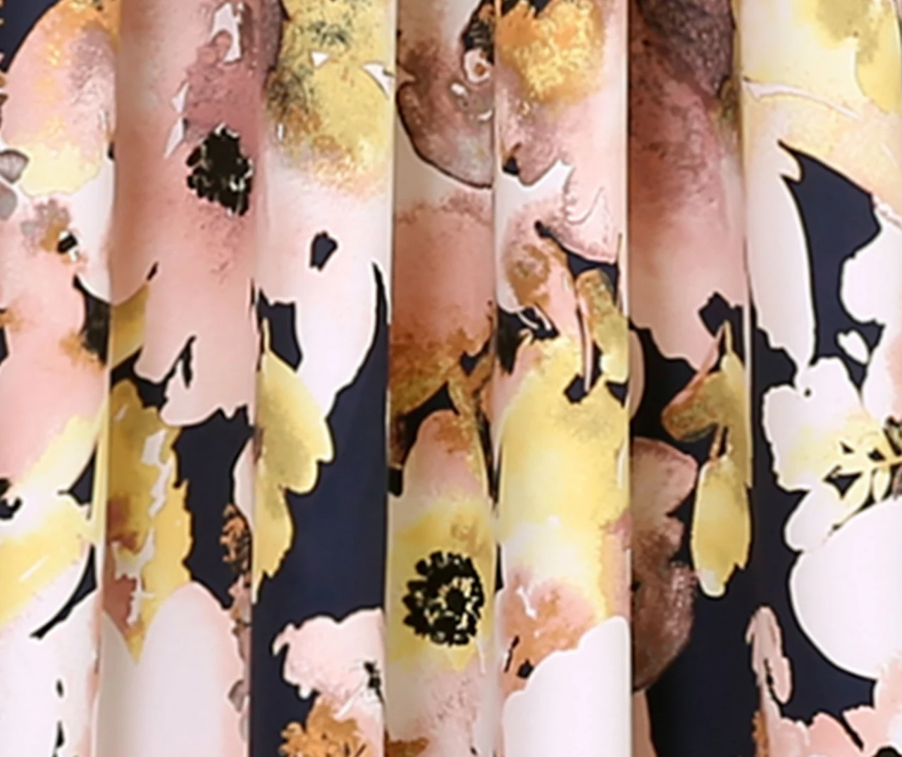 Floral Watercolor Room-Darkening Grommet Curtain Panel Pair, (84") 9 Floral Watercolor Room-Darkening Grommet Curtain Panel Pair, (84") - Image 9