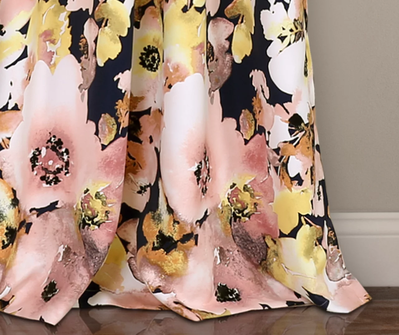 Floral Watercolor Room-Darkening Grommet Curtain Panel Pair, (84") 10 Floral Watercolor Room-Darkening Grommet Curtain Panel Pair, (84") - Image 10