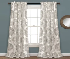 Evelyn Medallion Room-Darkening Rod Pocket Curtain Panel Pair