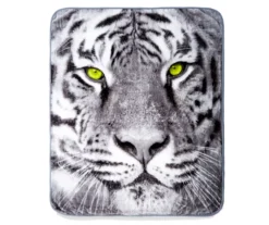 White Tiger Raschel Throw, (50" X 60")