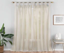 Priya Natural Semi-Sheer Tab Top Curtain Panel, (84") -Home Decor Store 810474071 5