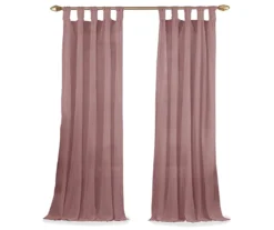 Priya Dark Rose Semi-Sheer Tab Top Curtain Panel, (95") 9 Priya Dark Rose Semi-Sheer Tab Top Curtain Panel, (95") -Home Decor Store 810474122 4