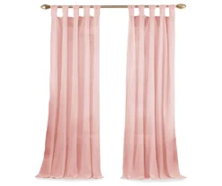 Priya Pink Semi-Sheer Tab Top Curtain Panel, (84") -Home Decor Store 810474125 4