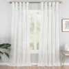 Priya White Semi-Sheer Tab Top Curtain Panel, (95")