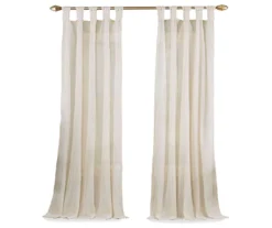 Priya Natural Semi-Sheer Tab Top Curtain Panel, (63") 9 Priya Natural Semi-Sheer Tab Top Curtain Panel, (63") -Home Decor Store 810474130 4