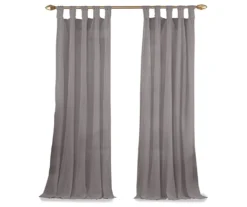 Priya Gray Semi-Sheer Tab Top Curtain Panel, (63") -Home Decor Store 810474134 4