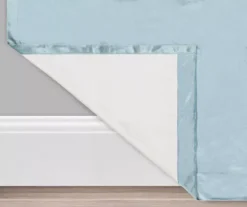 Harper Blue Velvet Blackout Rod Pocket Curtain Panel, (108") -Home Decor Store 810474946 3