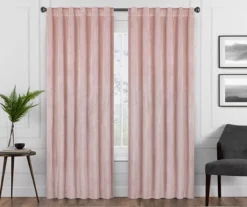 Harper Blush Velvet Blackout Rod Pocket Curtain Panel, (84")
