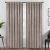 Harper Mushroom Velvet Blackout Rod Pocket Curtain Panel, (63")