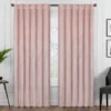 Harper Blush Velvet Blackout Rod Pocket Curtain Panel, (63")