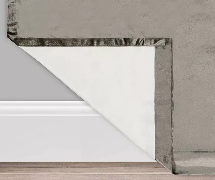 Harper Charcoal Velvet Blackout Rod Pocket Curtain Panel, (95") 3 Harper Charcoal Velvet Blackout Rod Pocket Curtain Panel, (95") - Image 3