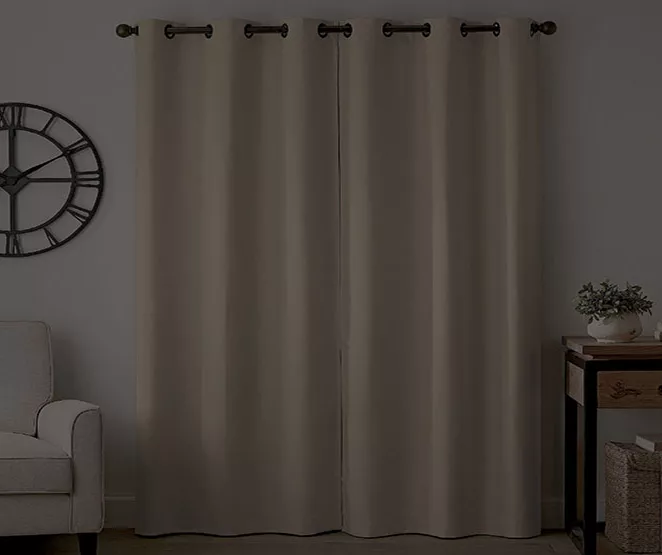 Gabriella Beige Blackout Grommet Curtain Panel, (95") 6 Gabriella Beige Blackout Grommet Curtain Panel, (95") - Image 6