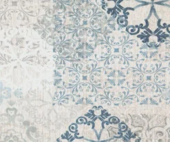 Martina Medallion Blue Blackout Grommet Curtain Panel, (108") -Home Decor Store 810475131 5