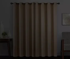 Round & Round Ecru Blackout Grommet Curtain Panel, (95") -Home Decor Store 810475239 6