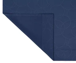Round & Round Navy Blackout Grommet Curtain Panel, (95") -Home Decor Store 810475240 3