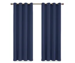 Round & Round Navy Blackout Grommet Curtain Panel, (95") -Home Decor Store 810475240 4