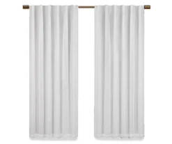 Nora White Blackout Rod Pocket Curtain Panel, (95") -Home Decor Store 810475266 4