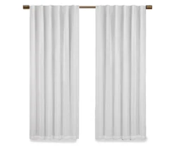 Nora White Blackout Rod Pocket Curtain Panel, (63") -Home Decor Store 810475270 4