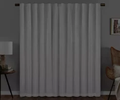 Nora White Blackout Rod Pocket Curtain Panel, (63") -Home Decor Store 810475270 6