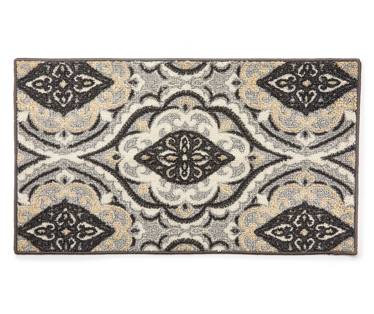 Gray Medallion Accent Rug, (30" X 46") 1 Gray Medallion Accent Rug, (30" X 46")