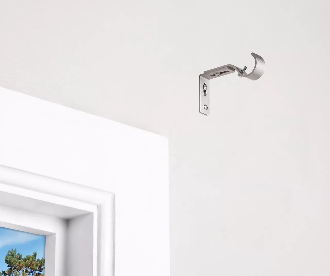 Brushed Nickel Adjustable Curtain Rod Brackets, 2-Pack 3 Brushed Nickel Adjustable Curtain Rod Brackets, 2-Pack - Image 3