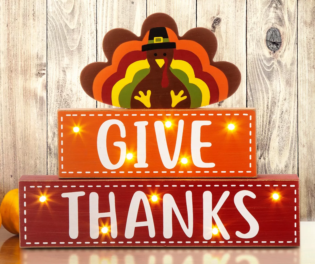 "Give Thanks" LED Block Tabletop Decor 2 "Give Thanks" LED Block Tabletop Decor - Image 2