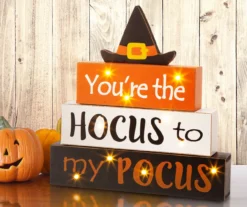 "Hocus To My Pocus" LED Block Tabletop Decor 7 "Hocus To My Pocus" LED Block Tabletop Decor -Home Decor Store 810491575 3