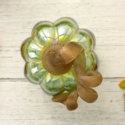 5" Green Crackle Glass Pumpkin 10 5" Green Crackle Glass Pumpkin -Home Decor Store 810491594 A0 5
