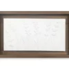 Framed White Embossed Wild Flower Wall Plaque, (10" X 16")