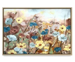 Large Framed Floral Canvas, (24" X 34")