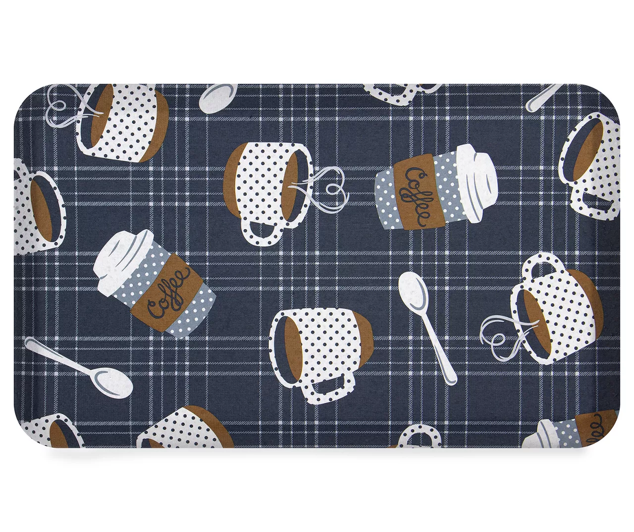 Real Living Charcoal & White Coffee Cups & Mugs Soft Step Kitchen Mat 1 Real Living Charcoal & White Coffee Cups & Mugs Soft Step Kitchen Mat