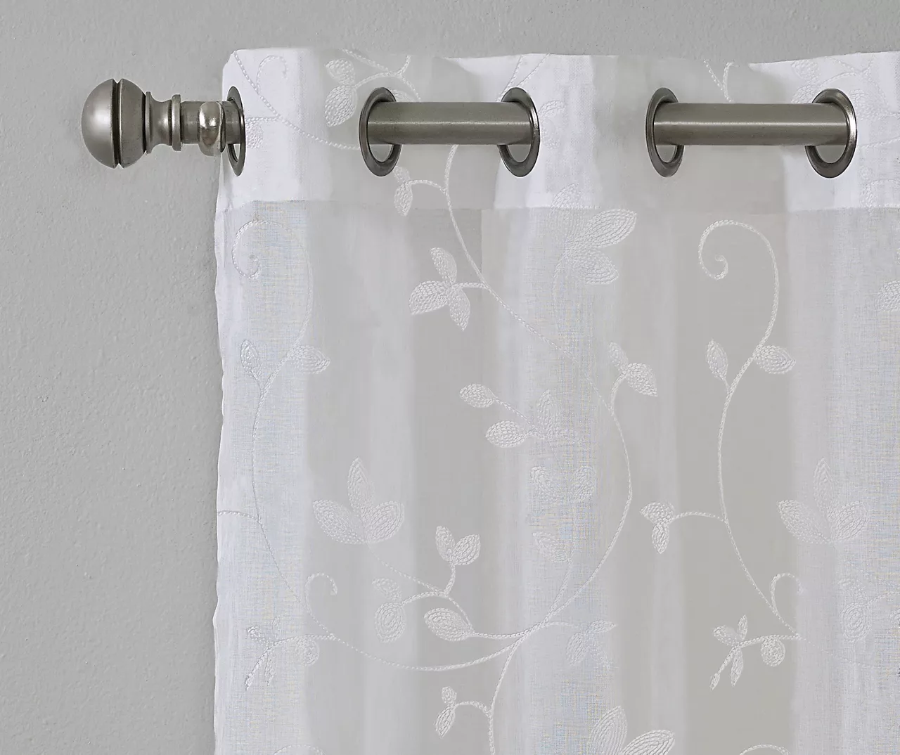 Broyhill Cassandra Floral Sheer Grommet Curtain Panel Pair 6 Broyhill Cassandra Floral Sheer Grommet Curtain Panel Pair - Image 6