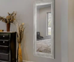 Leighton White Distressed Wall Mirror -Home Decor Store 810509326 2
