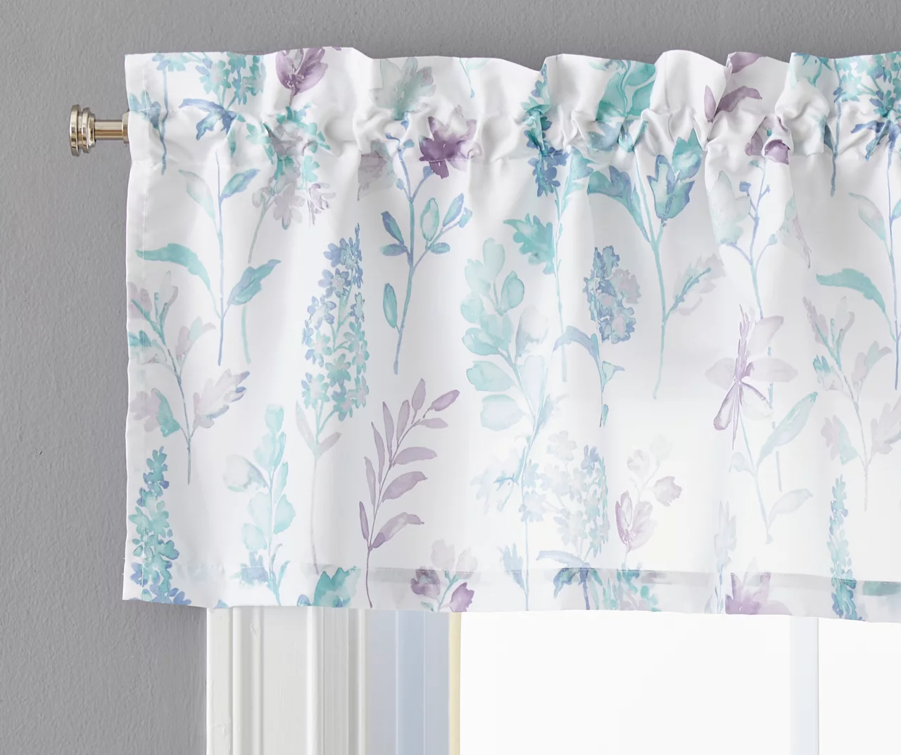 Adair Floral Valance & Tier 3-Piece Curtain Set 2 Adair Floral Valance & Tier 3-Piece Curtain Set - Image 2