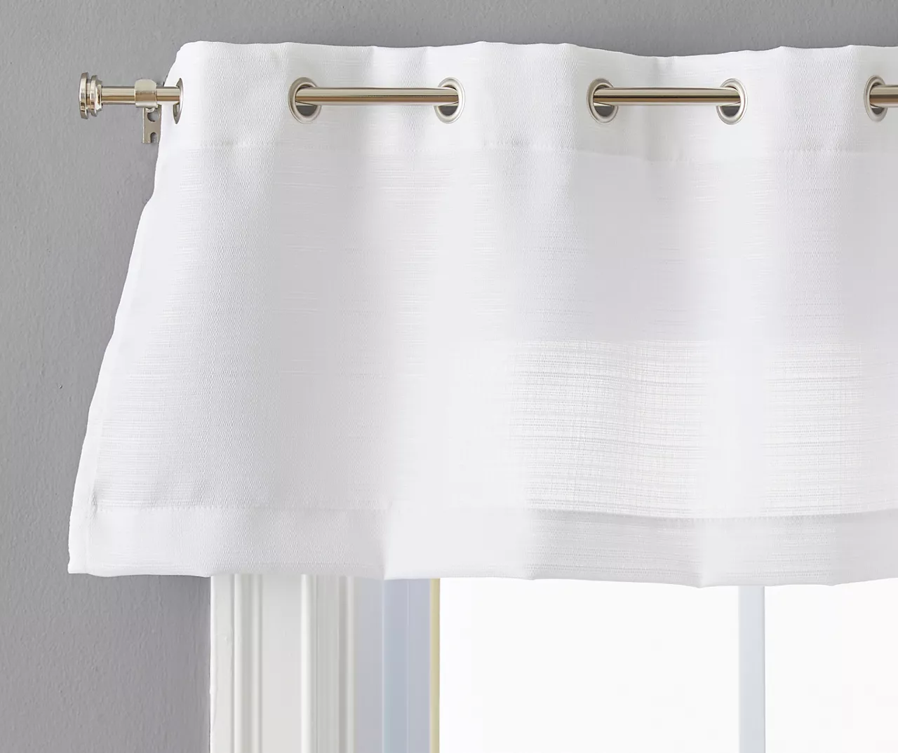 White Tucker Valance & Tier 3-Piece Curtain Set 2 White Tucker Valance & Tier 3-Piece Curtain Set - Image 2