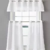 White Tucker Valance & Tier 3-Piece Curtain Set