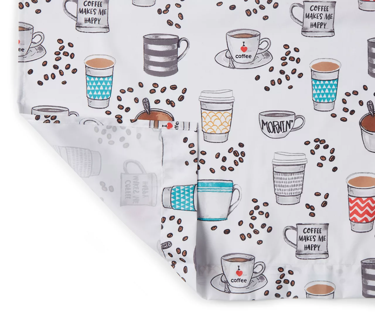 Coffee Print Valance & Tier 3-Piece Curtain Set 3 Coffee Print Valance & Tier 3-Piece Curtain Set - Image 3