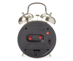 Sharp Brushed Nickel Twin Bell Alarm Clock -Home Decor Store 810514648 3