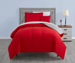 Real Living Red & Gray Reversible Comforter Set