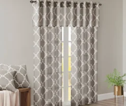 Sereno Fretwork Gray Light-Filtering Grommet Curtain Panel, (95") -Home Decor Store 810517992 810517993 810517994 10