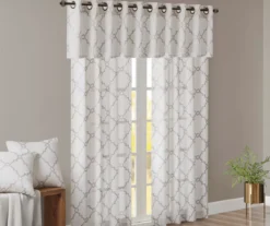 Sereno Fretwork Ivory Light-Filtering Grommet Curtain Panel, (63") 22 Sereno Fretwork Ivory Light-Filtering Grommet Curtain Panel, (63") -Home Decor Store 810517995 810517996 810517998 10 2